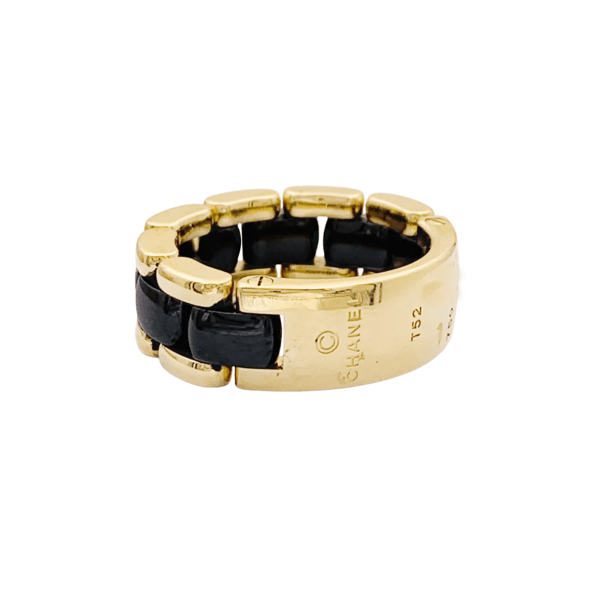 Bague Bandeau CHANEL "Ultra" or jaune et céramique - Image 4