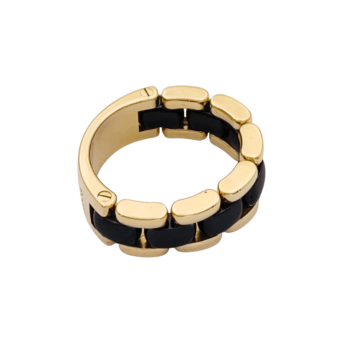 Bague Bandeau CHANEL "Ultra" or jaune et céramique - Image 5