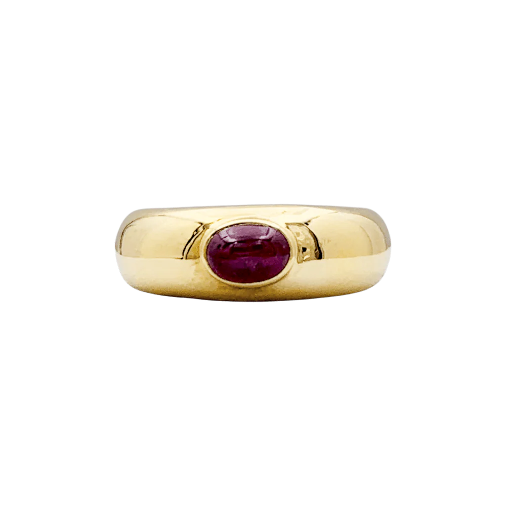 Bague Jonc CHAUMET "Anneau" en or jaune et rubis