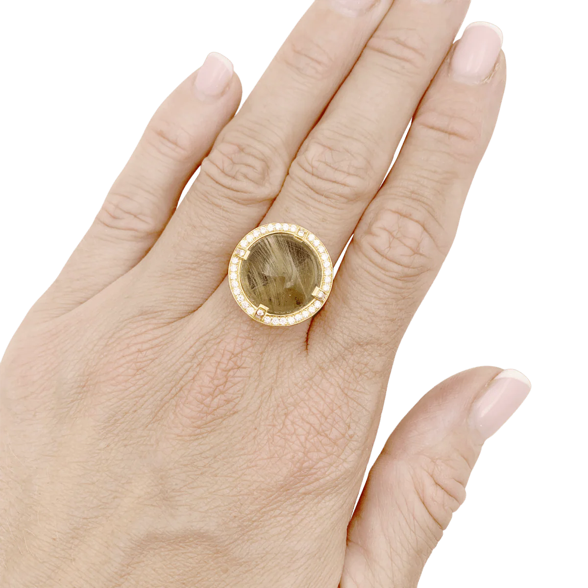 Bague Cocktail CHAUMET "Attrape Moi Si Tu M’aimes" en or jaune, quartz et diamants - Image 2