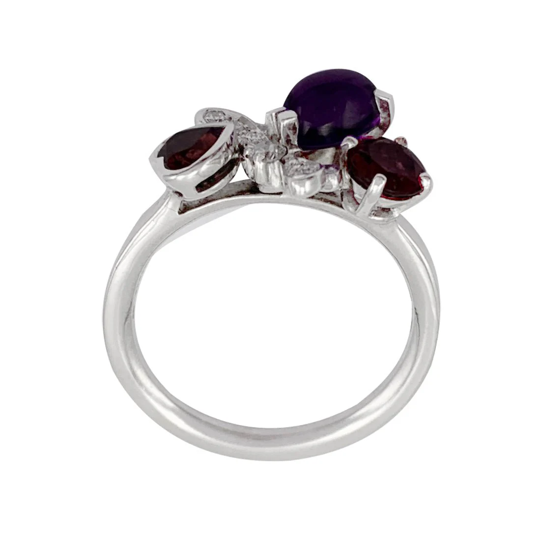 Bague Chaumet, "Attrape-moi...si tu m'aimes", or blanc, améthyste, grenat, diamants - Image 3