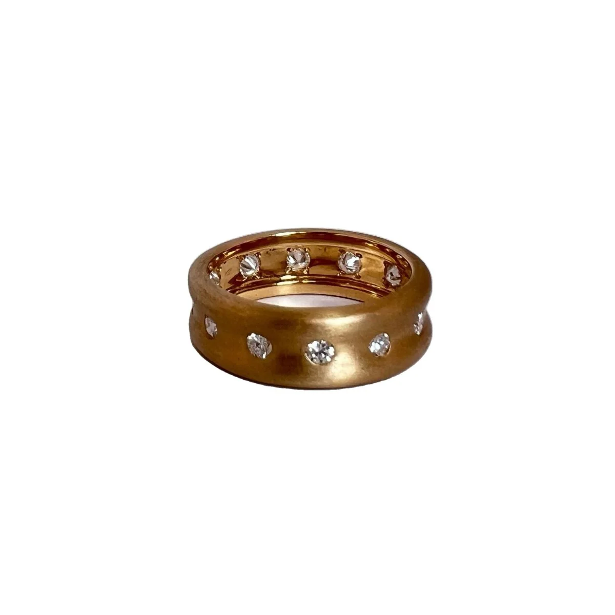 Bague CHAUMET en or brossé mat et diamants
