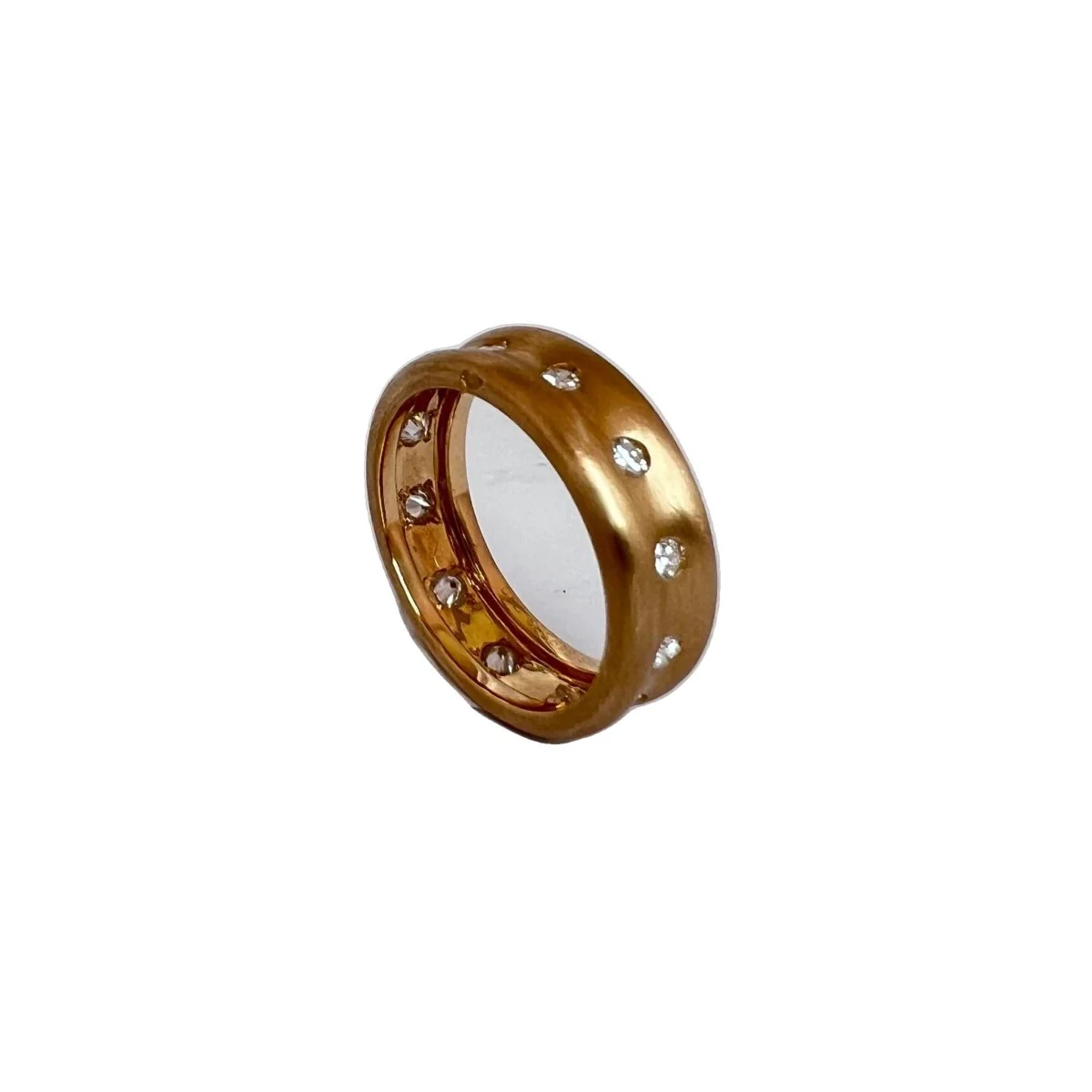 Bague CHAUMET en or brossé mat et diamants - Image 2