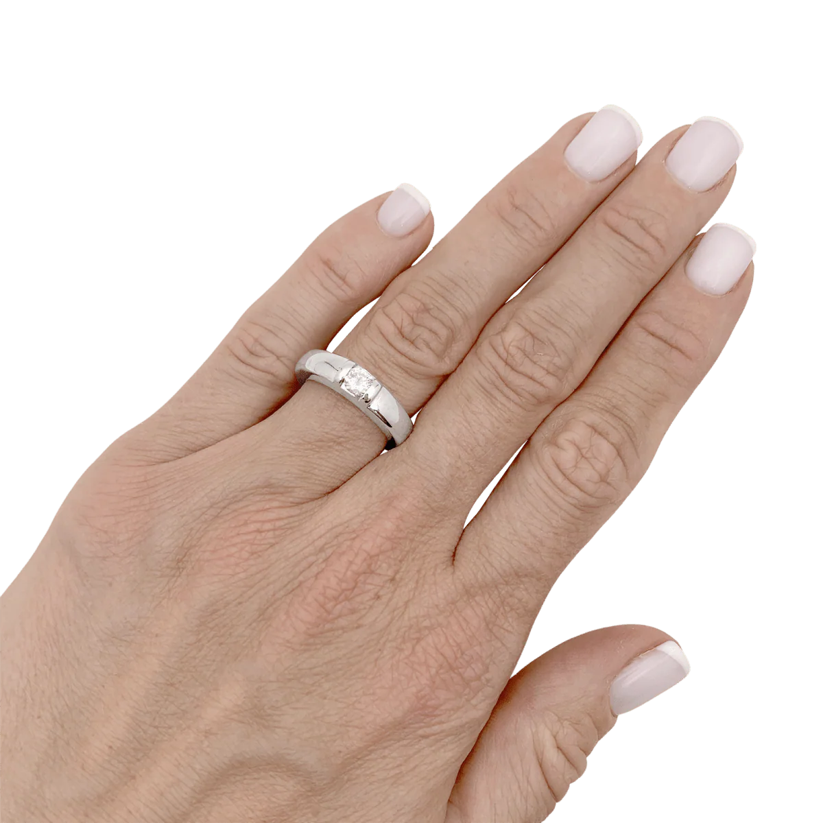 Bague Jonc CHAUMET "Gioia" en or blanc diamant - Image 2