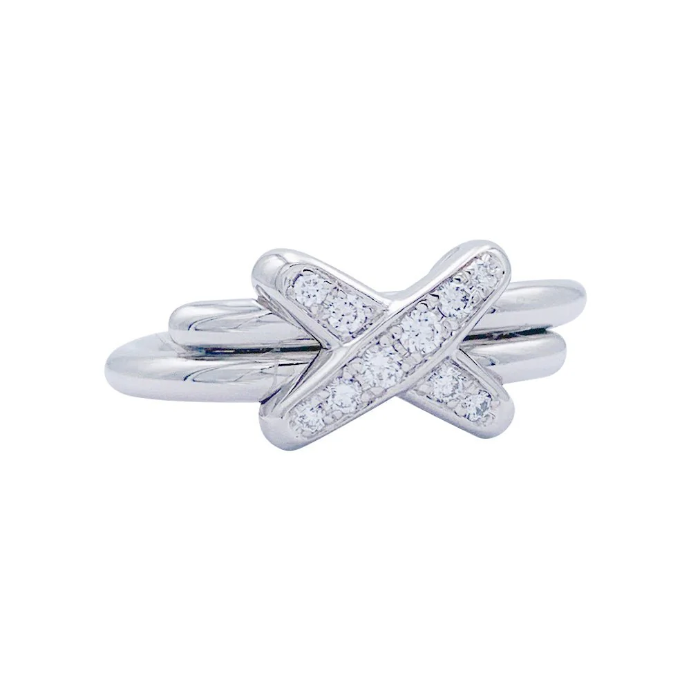 Bague CHAUMET "Jeux de Liens" en or blanc et diamants