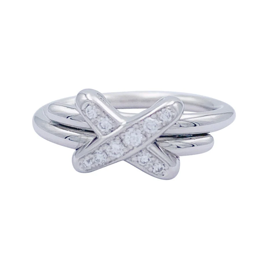 Bague CHAUMET "Jeux de Liens" en or blanc et diamants - Image 4