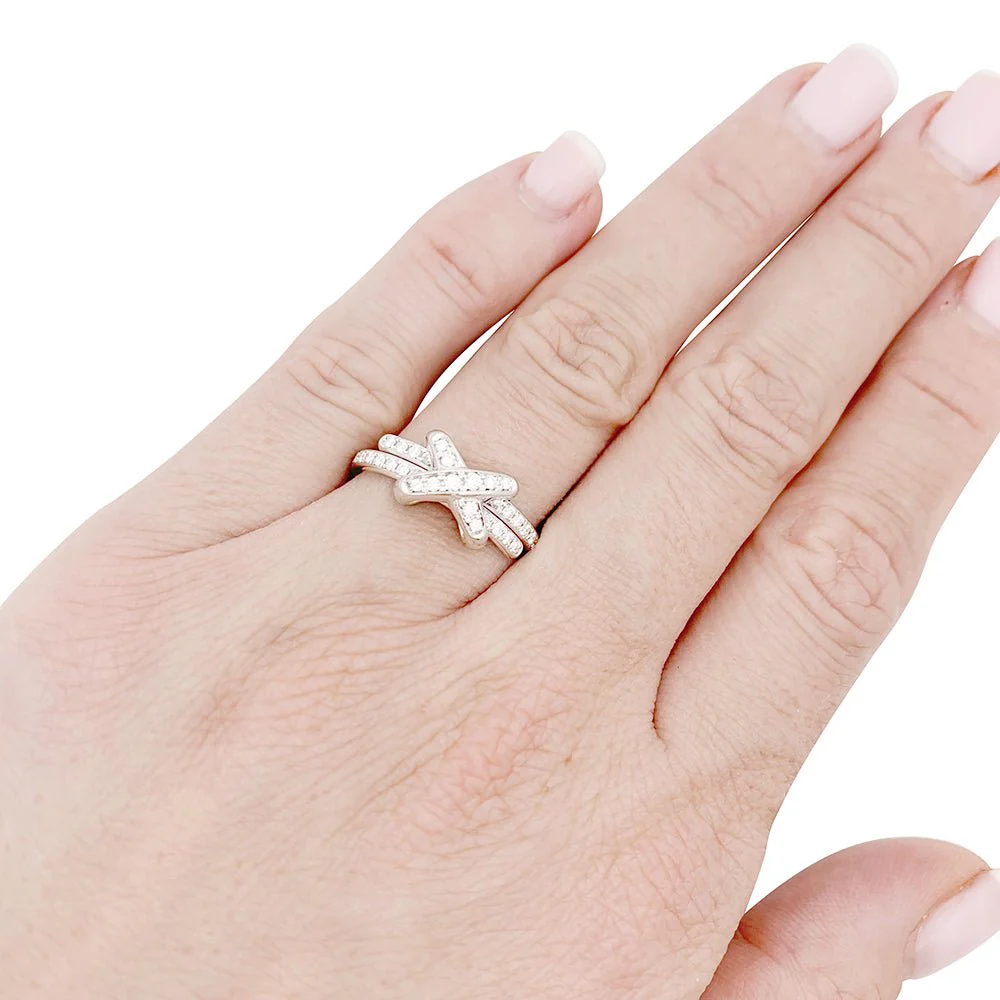 Bague Chaumet "Jeux de Liens" or blanc, diamants. - Image 5
