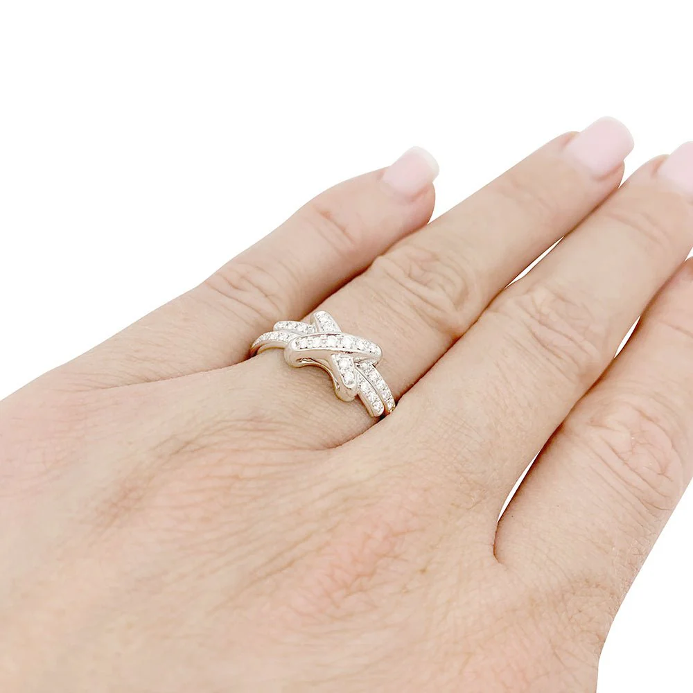 Bague Chaumet "Jeux de Liens" or blanc, diamants. - Image 6