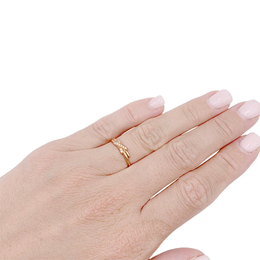 Bague  "Jeux de Liens" CHAUMET en or rose et diamants. - Image 6