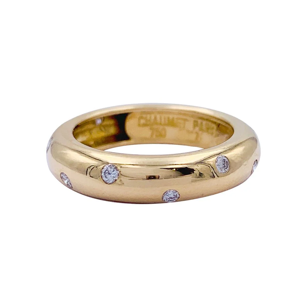 Bague Chaumet jonc or jaune et diamants - Image 2