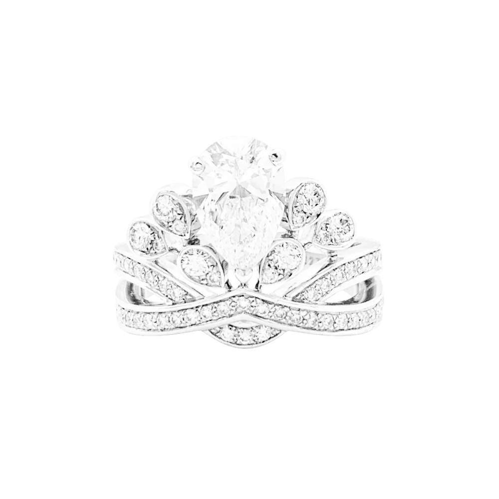 Bague Pavée CHAUMET "Joséphine Aigrette Impériale" en platine et diamants