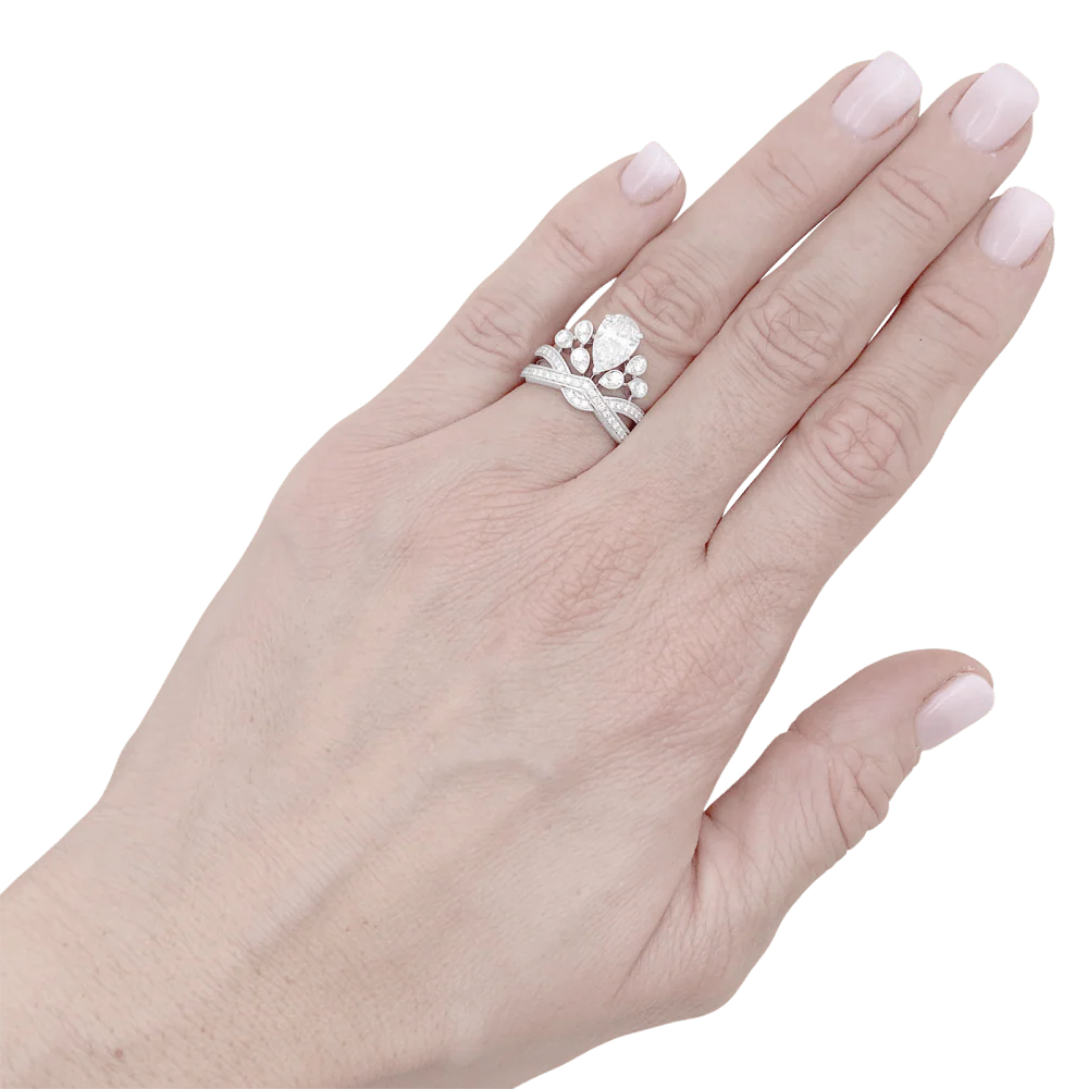 Bague Pavée CHAUMET "Joséphine Aigrette Impériale" en platine et diamants - Image 2
