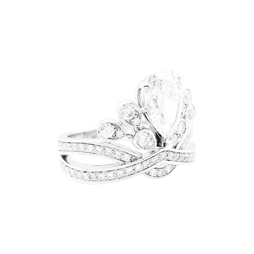 Bague Pavée CHAUMET "Joséphine Aigrette Impériale" en platine et diamants - Image 6
