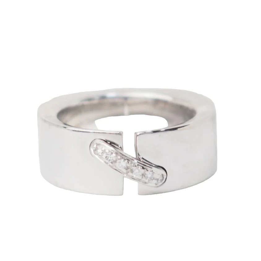 Bague Bandeau CHAUMET "Lien" en or blanc et diamants