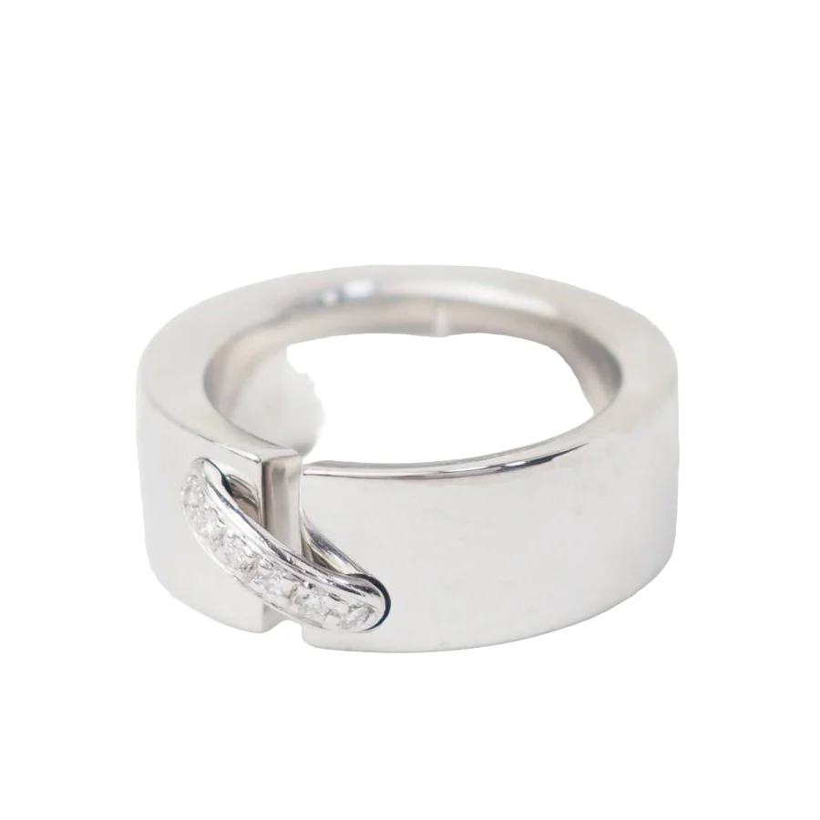 Bague Bandeau CHAUMET "Lien" en or blanc et diamants - Image 2