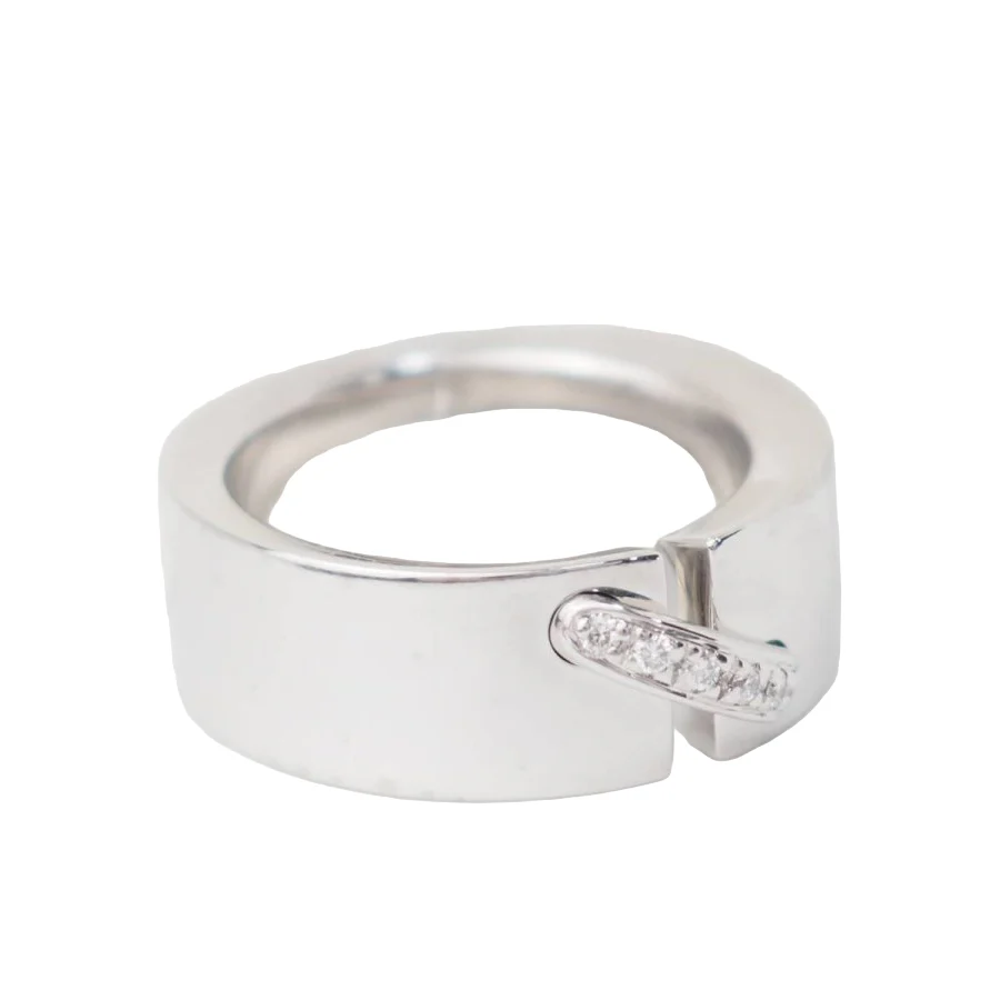 Bague Bandeau CHAUMET "Lien" en or blanc et diamants - Image 4