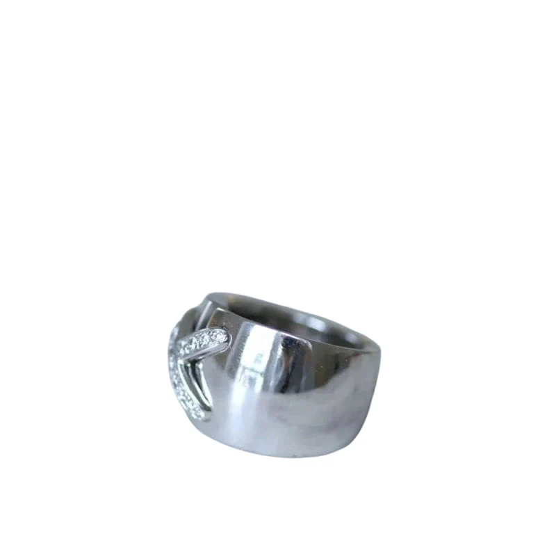 Bague Chaumet Liens croisés XL or blanc diamants - Image 5