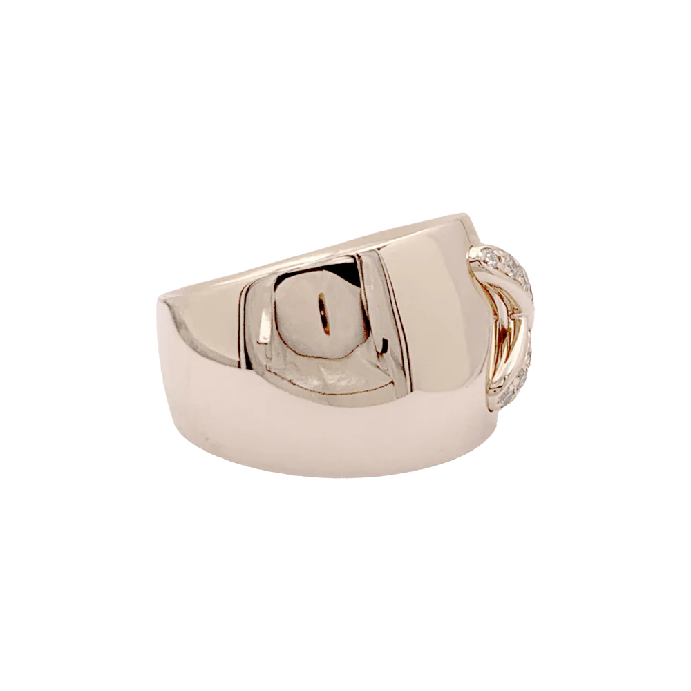Bague Bandeau CHAUMET "Liens Asymétriques" en or rose et diamants - Image 6
