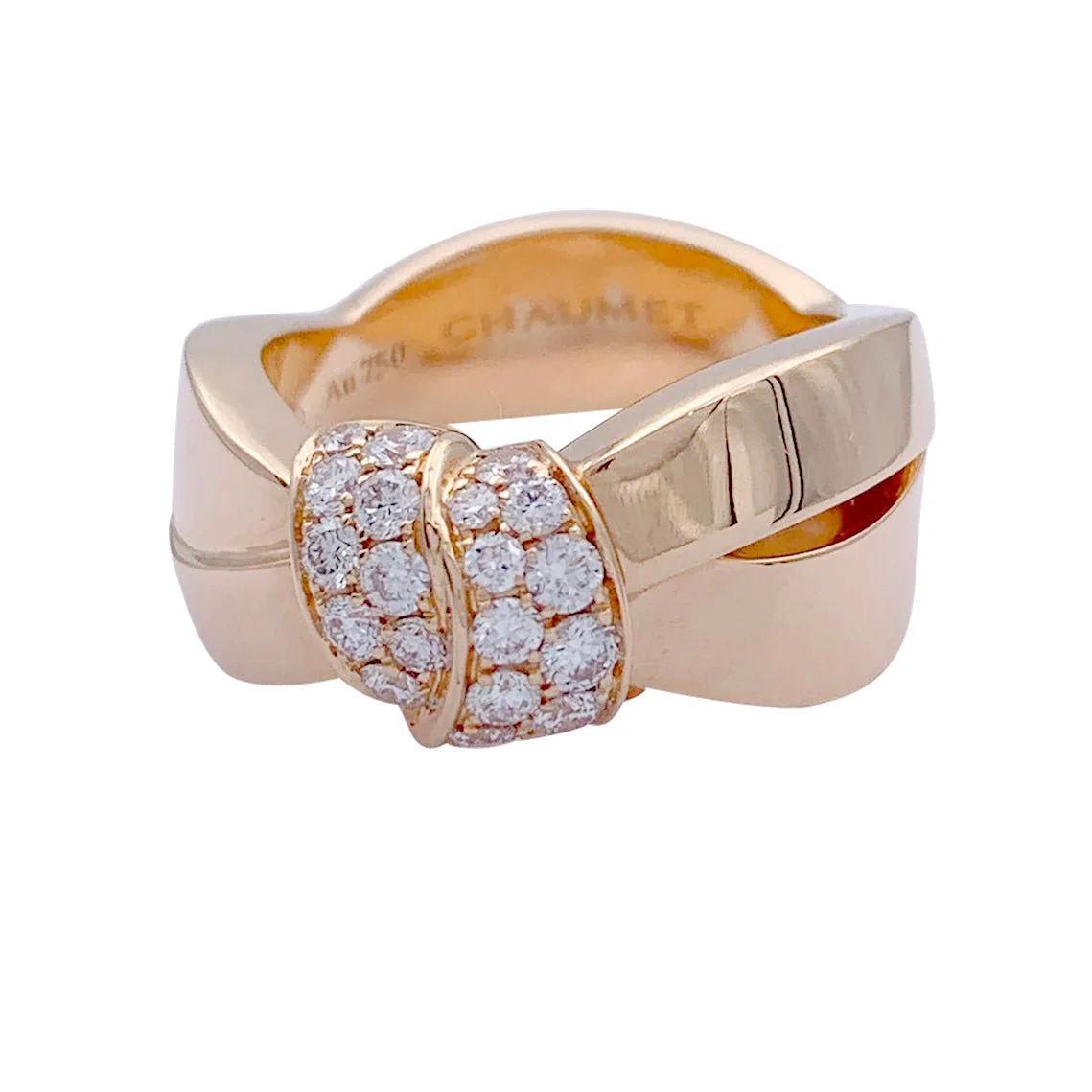 Bague CHAUMET "Liens Séduction" en or rose et diamants - Image 3