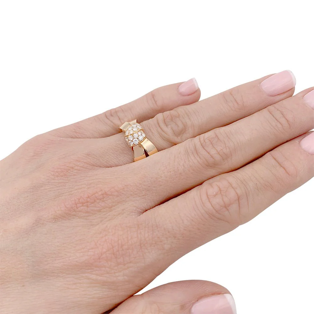 Bague CHAUMET "Liens Séduction" en or rose et diamants - Image 7