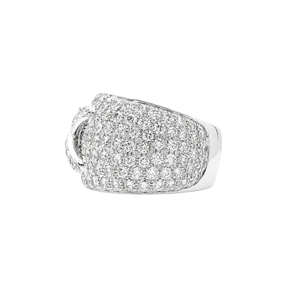 Bague Bandeau CHAUMET "Liens XL" en or blanc et diamants - Image 3