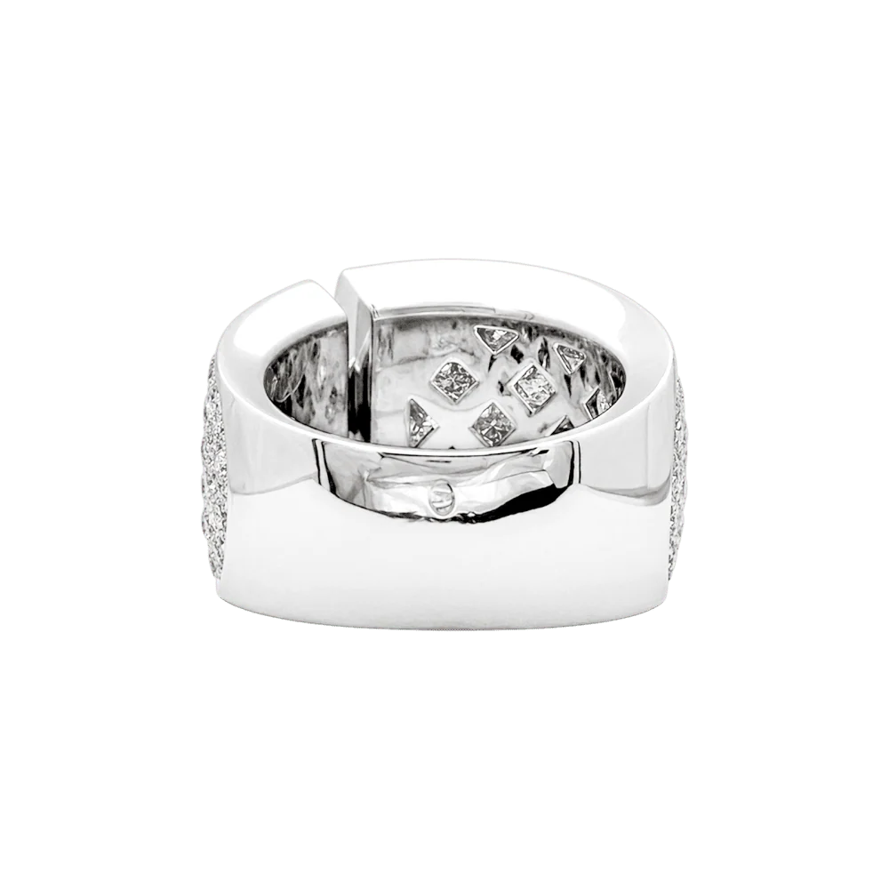 Bague Bandeau CHAUMET "Liens XL" en or blanc et diamants - Image 4