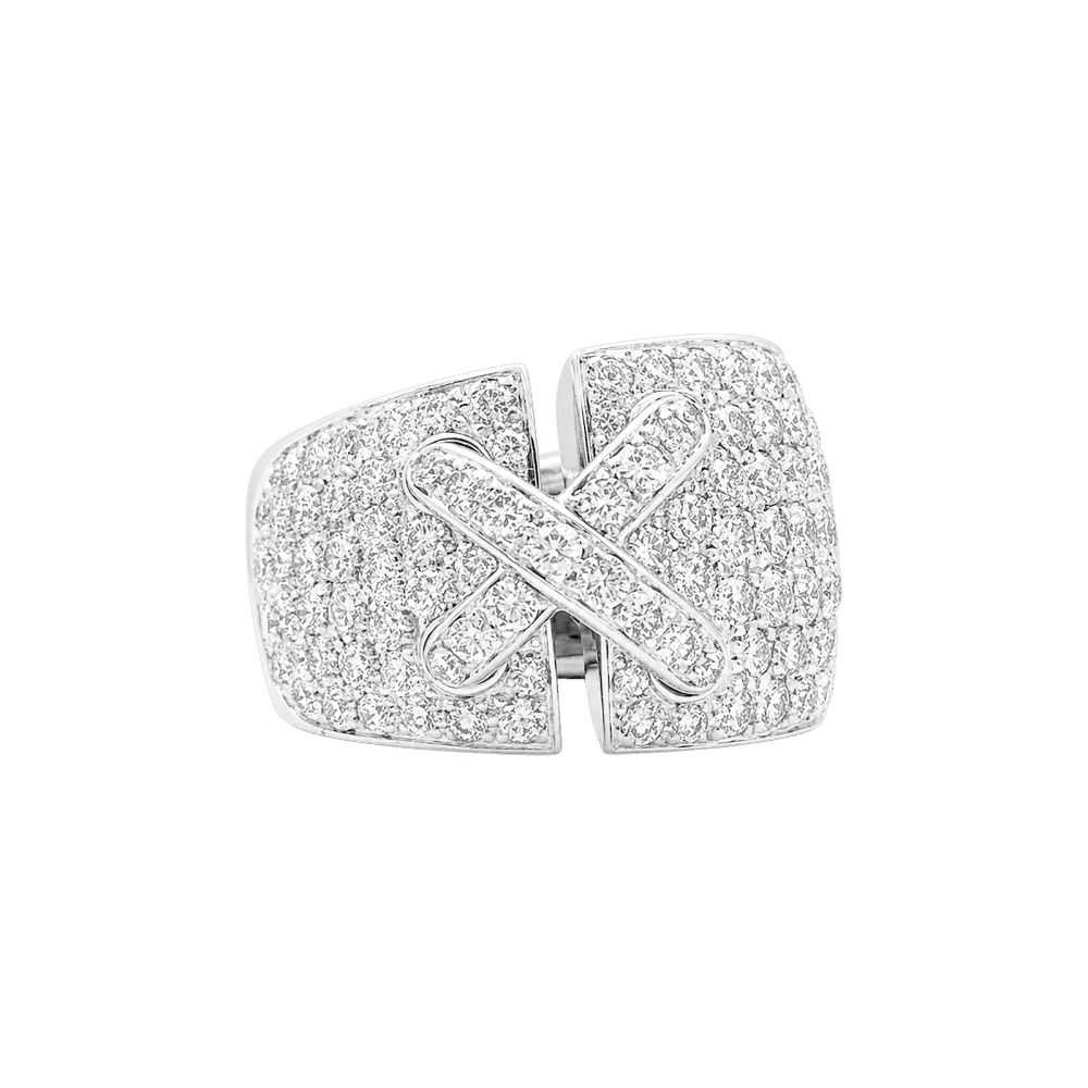 Bague Bandeau CHAUMET "Liens XL" en or blanc et diamants - Image 5