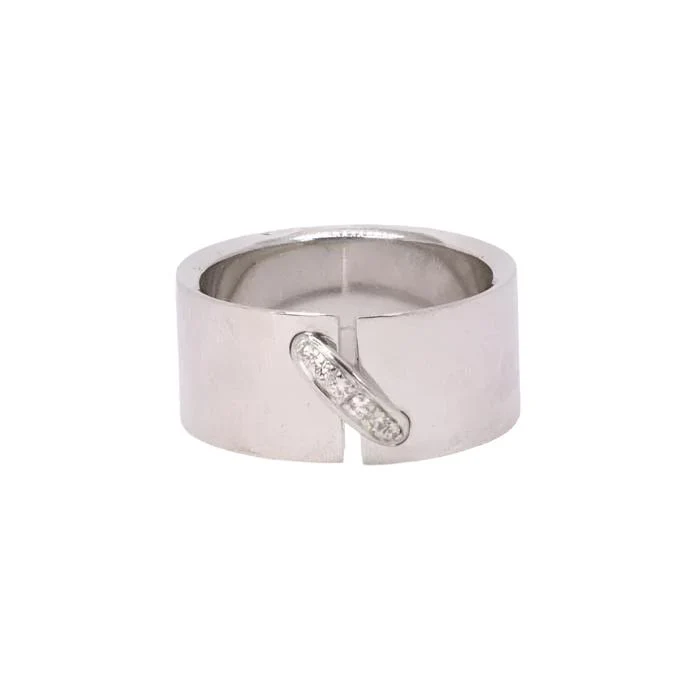 Bague Bandeau CHAUMET "Lien" en or blanc et diamants