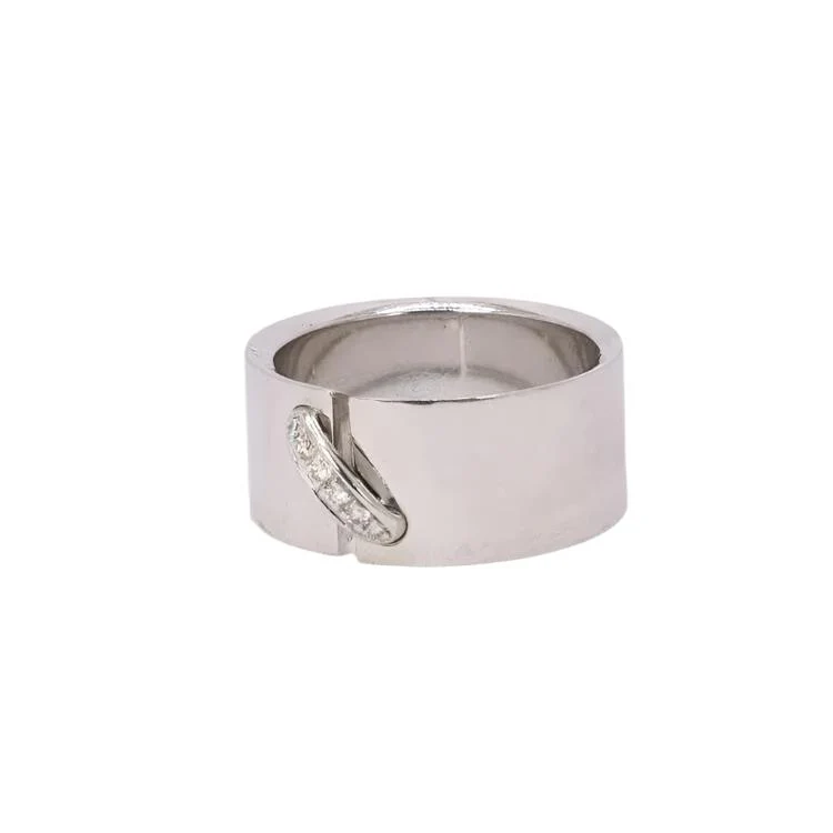 Bague Bandeau CHAUMET "Lien" en or blanc et diamants - Image 3
