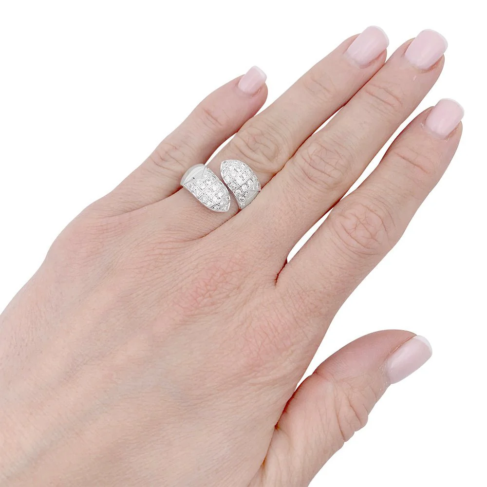 Bague Chaumet, “Plume pointes diamants croisées”, or blanc, diamants - Image 4