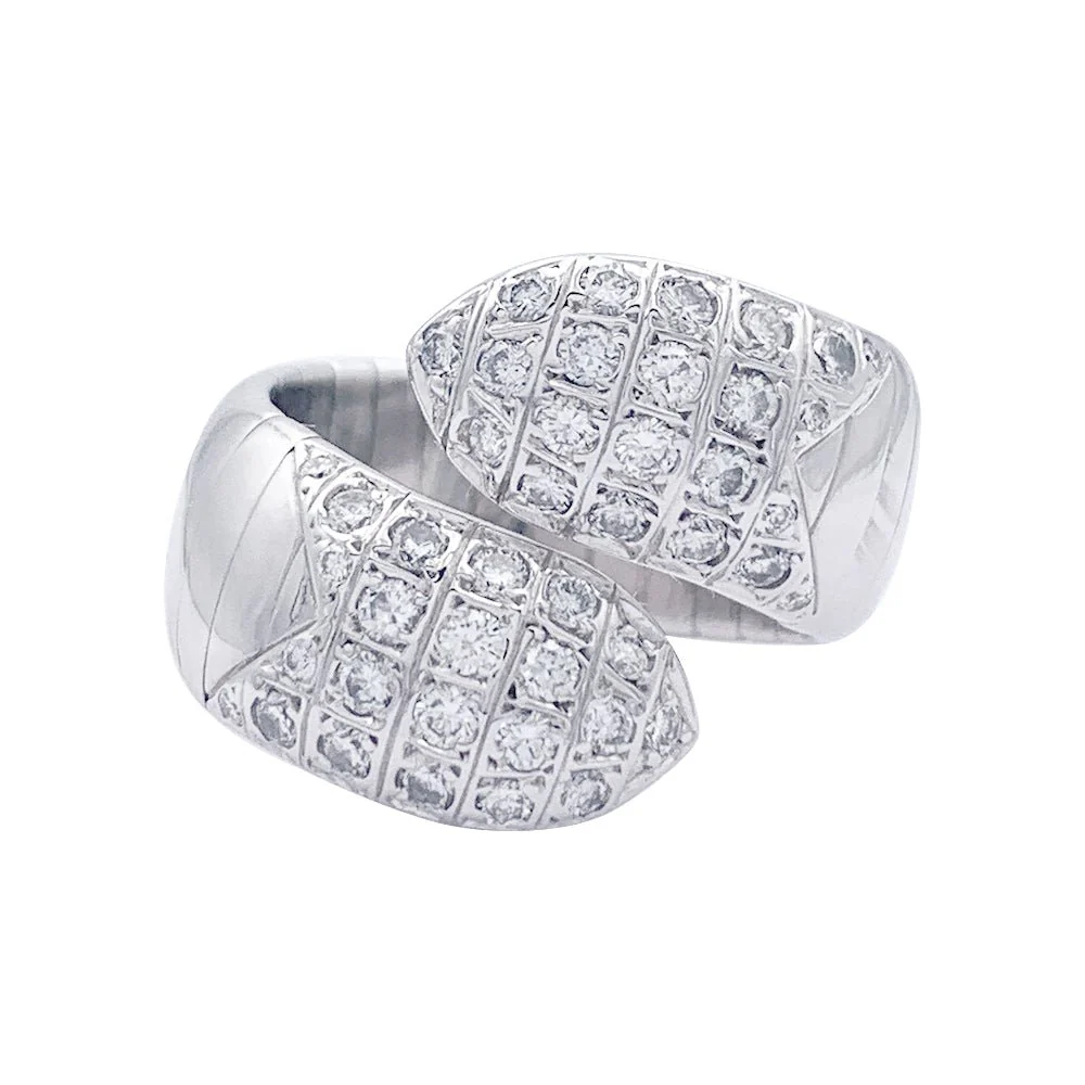 Bague Chaumet, “Plume pointes diamants croisées”, or blanc, diamants - Image 5