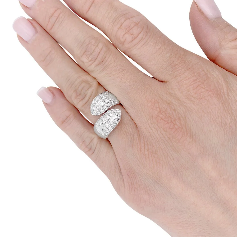 Bague Chaumet, “Plume pointes diamants croisées”, or blanc, diamants - Image 6