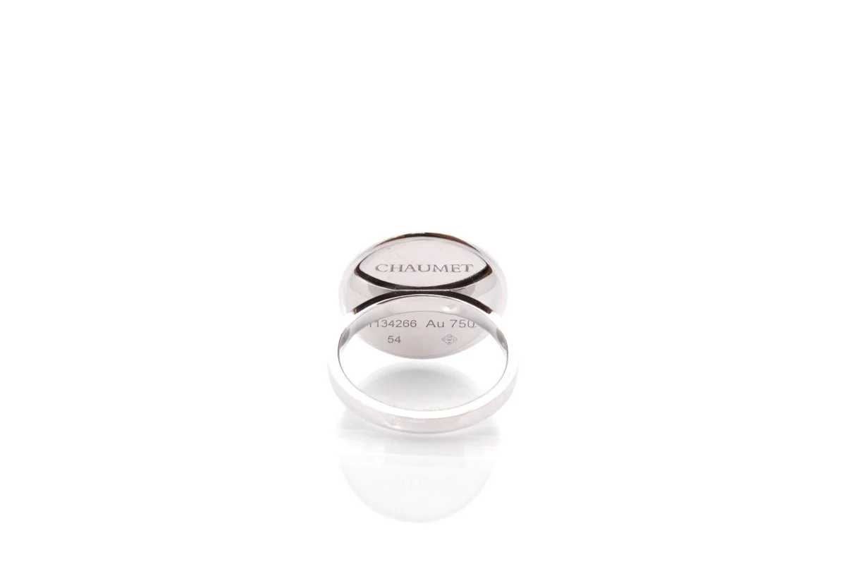 Bague CHAUMET "Class One Croisière" en or blanc, topaze et diamants - Image 3