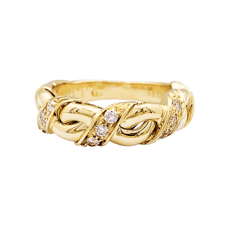 Bague CHAUMET en or jaune et diamants