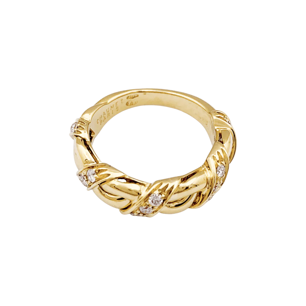 Bague CHAUMET en or jaune et diamants - Image 3