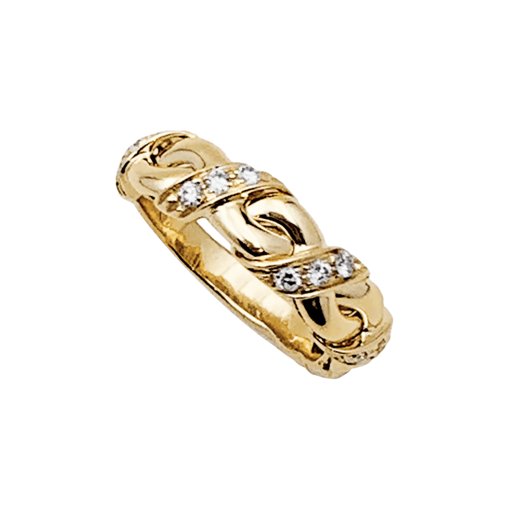 Bague CHAUMET en or jaune et diamants - Image 6