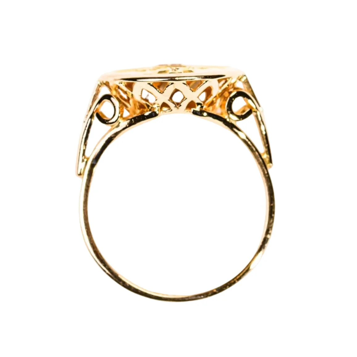 Bague Chevalière AUGIS en or jaune et rubis - Image 4