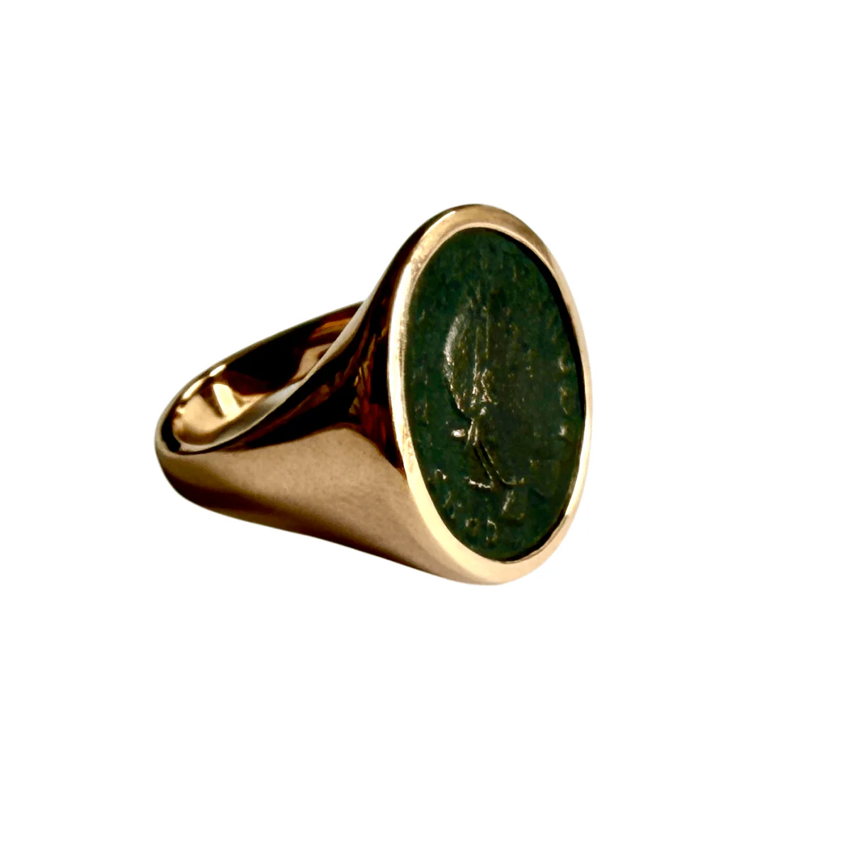 Bague Chevalière BULGARI "Monete" en or rose et bronze - Image 7