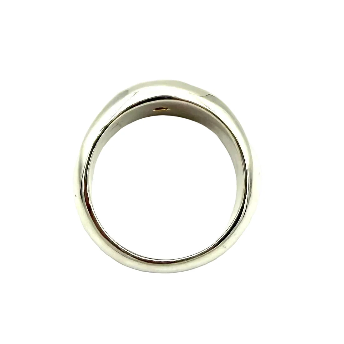 Bague Chevalière HERMÈS "Clou de Selle" en or jaune et argent - Image 4