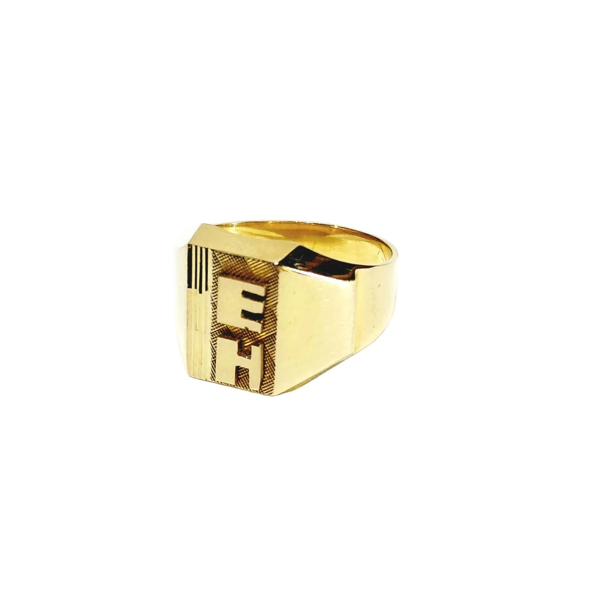 Bague Chevalière en or champagne - Image 3