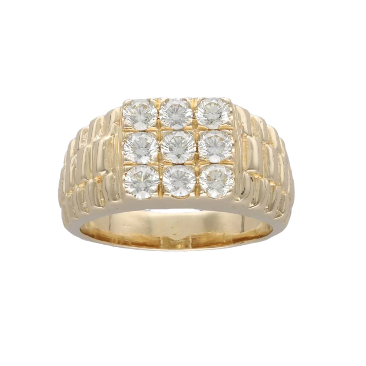 Bague Chevalière en or jaune et diamants