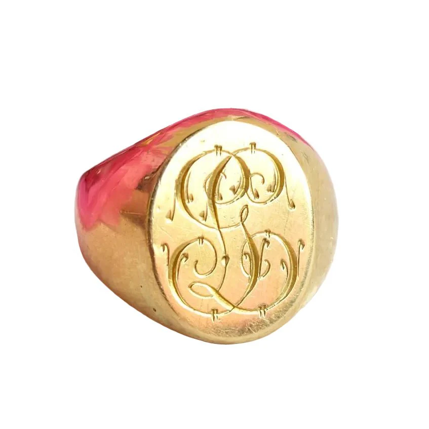 Bague Chevalière en or jaune - Image 6