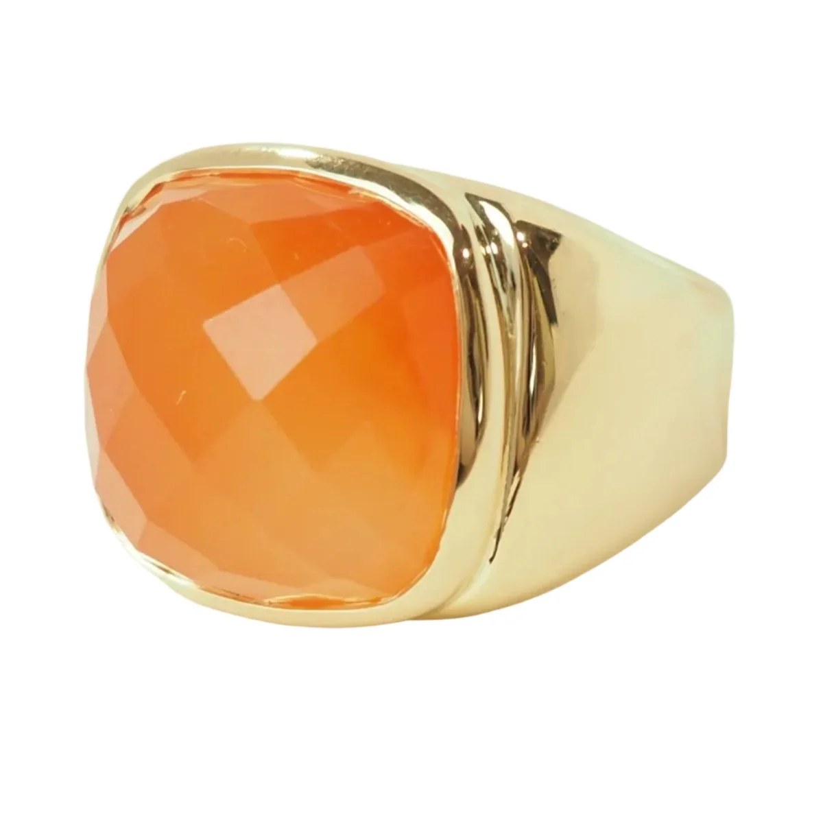 Bague Chevalière en or jaune et cornaline - Image 3