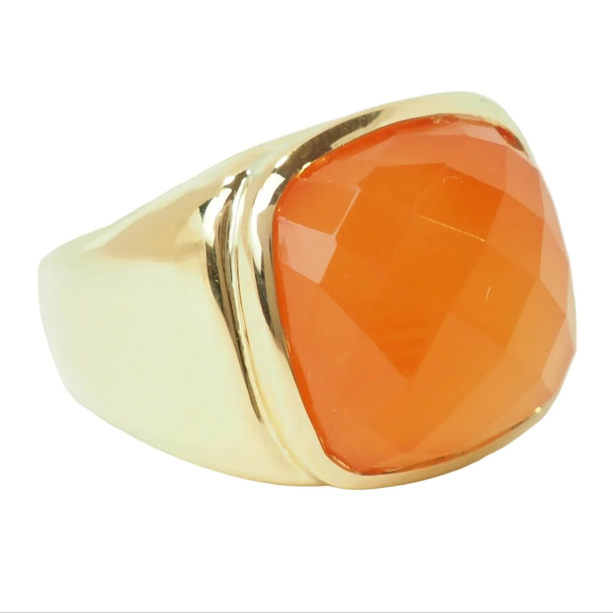 Bague Chevalière en or jaune et cornaline - Image 5