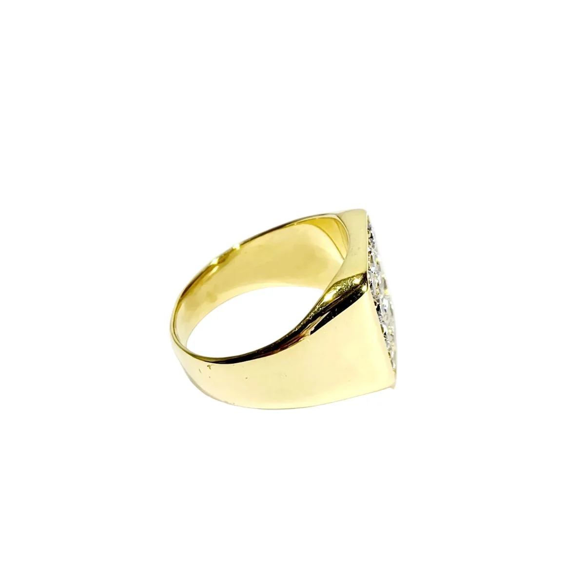 Bague Chevalière en or jaune et diamants - Image 6