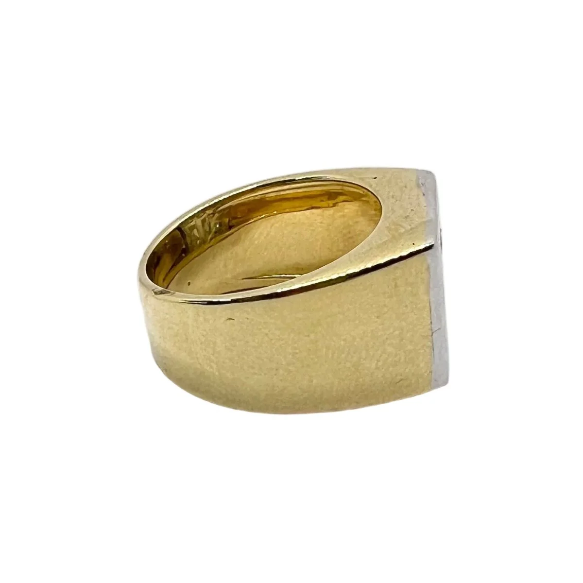 Bague Chevalière en or jaune et diamants - Image 5