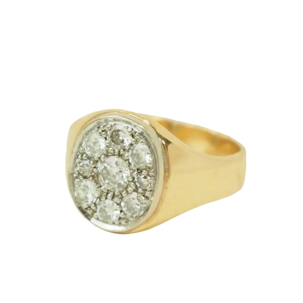Bague Chevalière en or jaune et diamants - Image 13