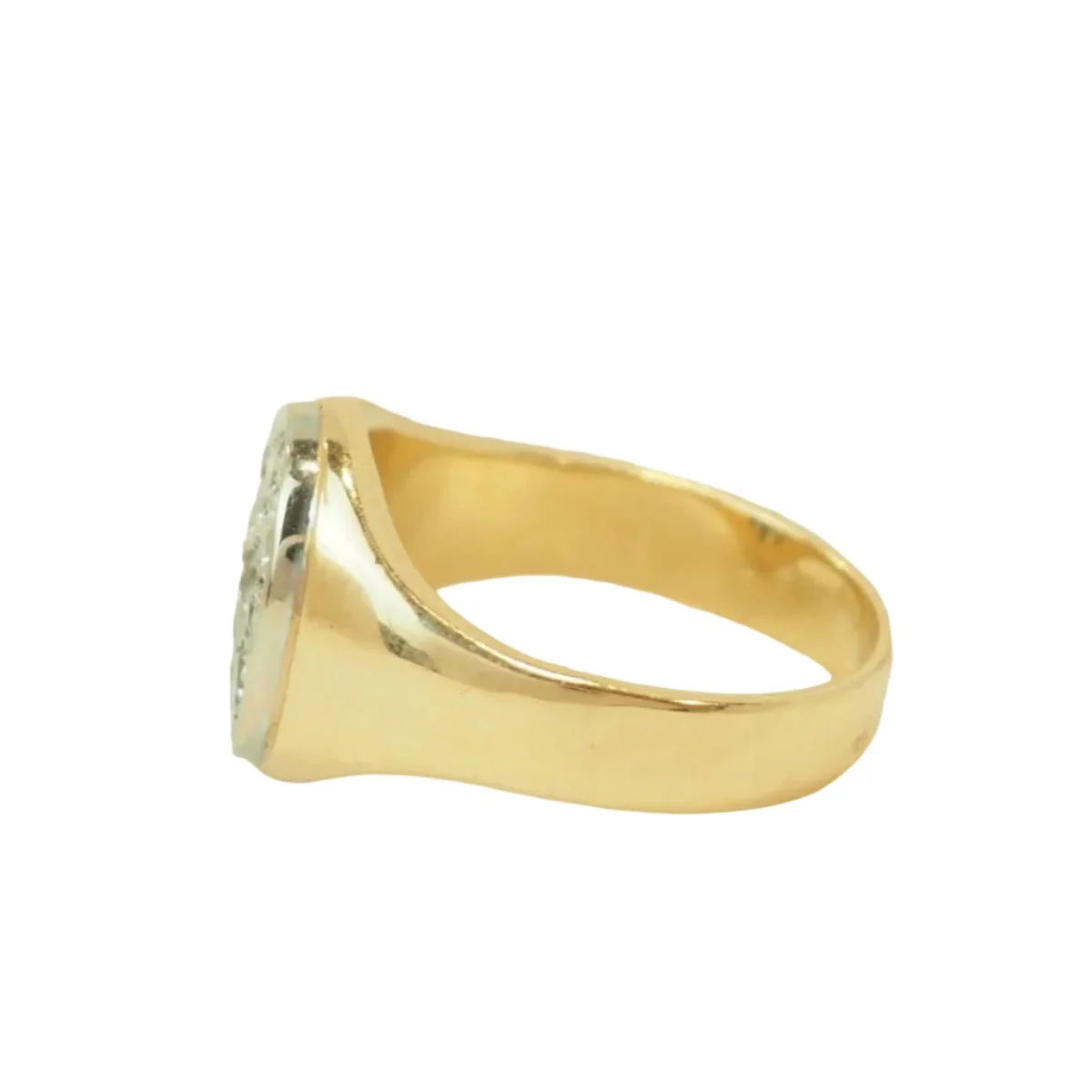 Bague Chevalière en or jaune et diamants - Image 14