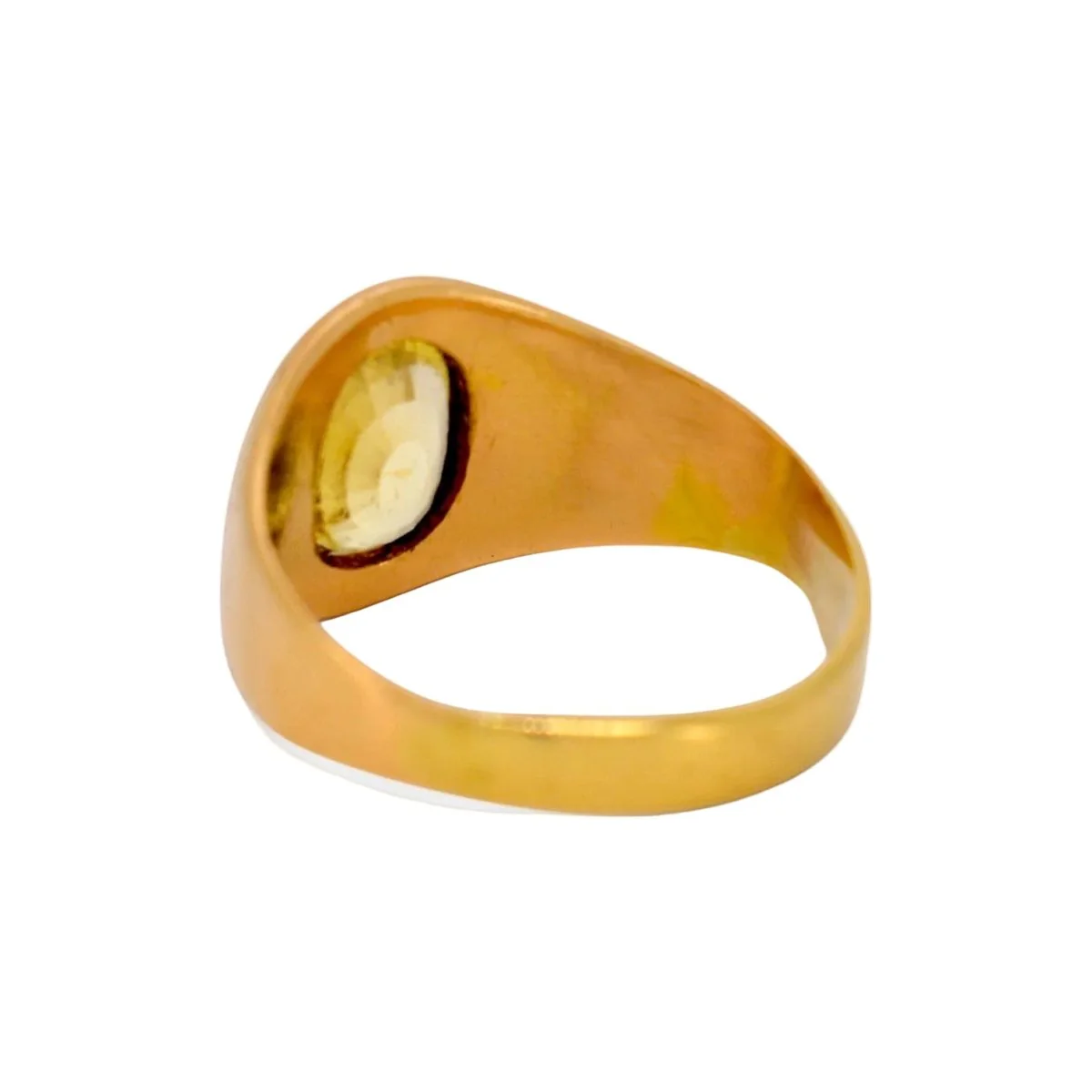 Bague Chevalière en or jaune et saphir - Image 3