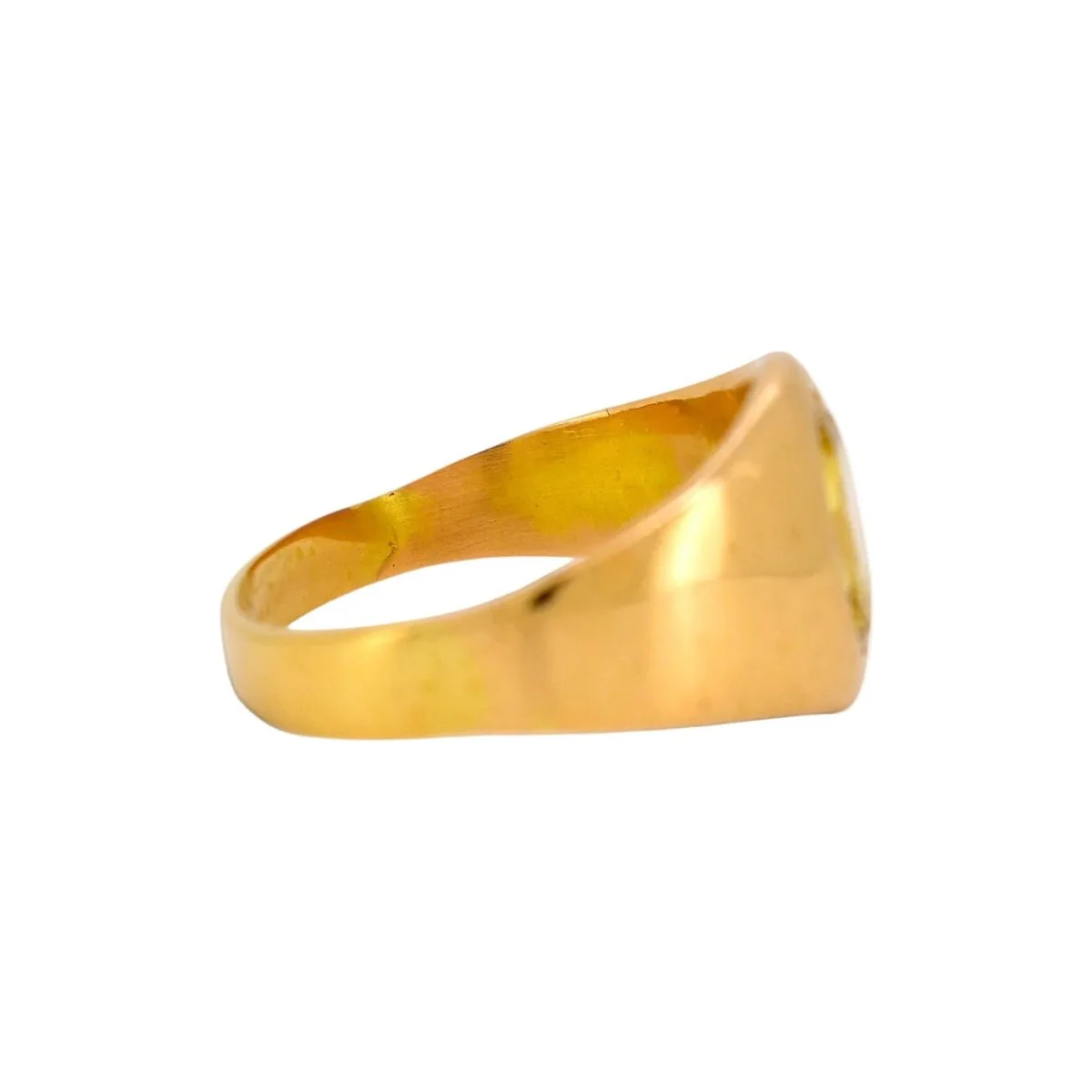Bague Chevalière en or jaune et saphir - Image 4